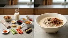 ゴマなしでも濃厚に決まる：豆乳×きな粉の冷やし担々麺（時短で夏のランチに）