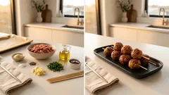 オーブンでカリッと、串で映える。OMNIミンチのプラントベースミートボール